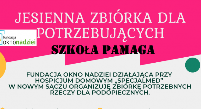 Jesienna zbiórka dla potrzebujących